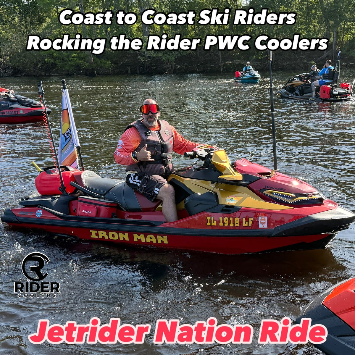 NEW RC102 Red 10 can jet ski cooler set of 2