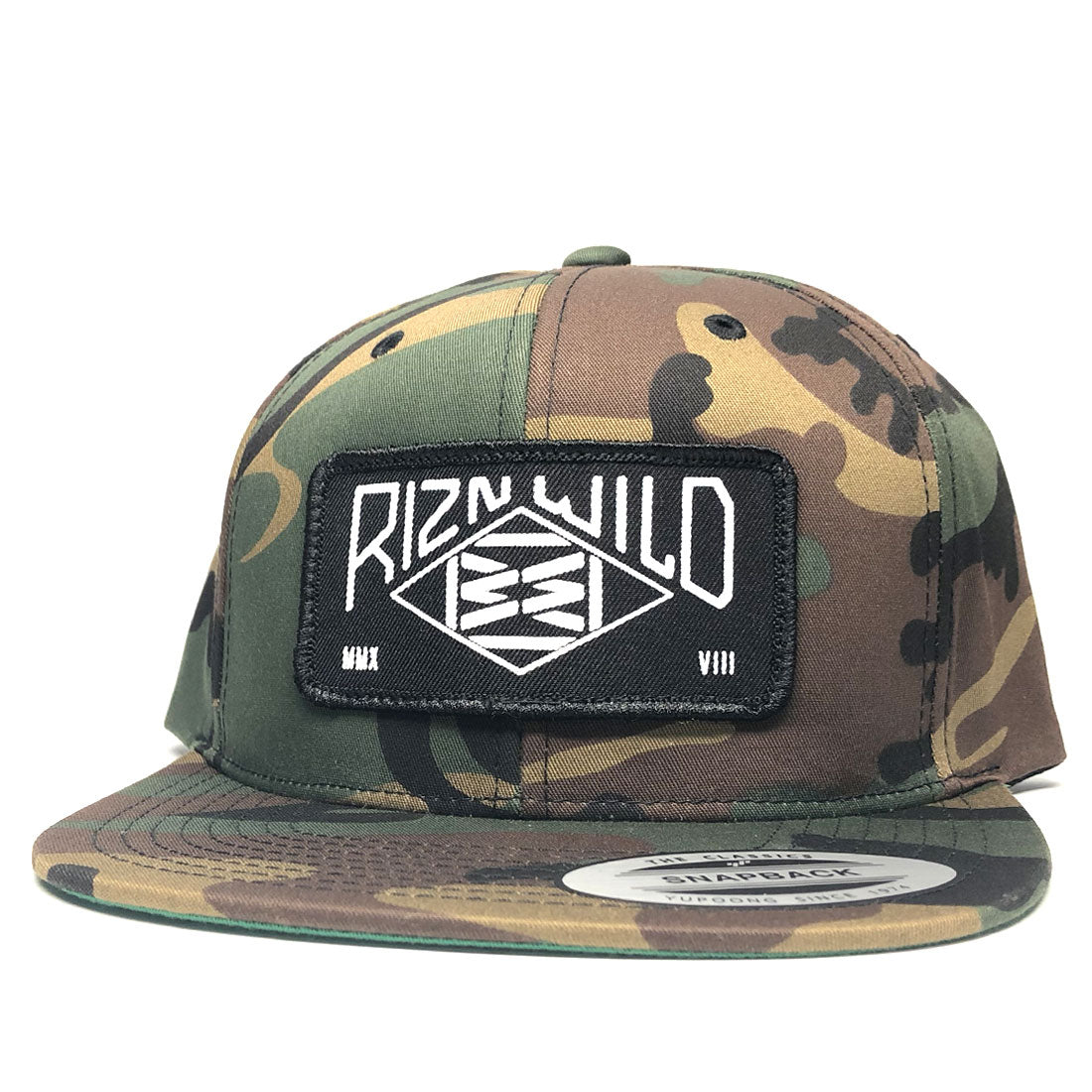 RANGE FLEX FIT FLAT BILL SNAPBACK HAT IN GREEN CAMO