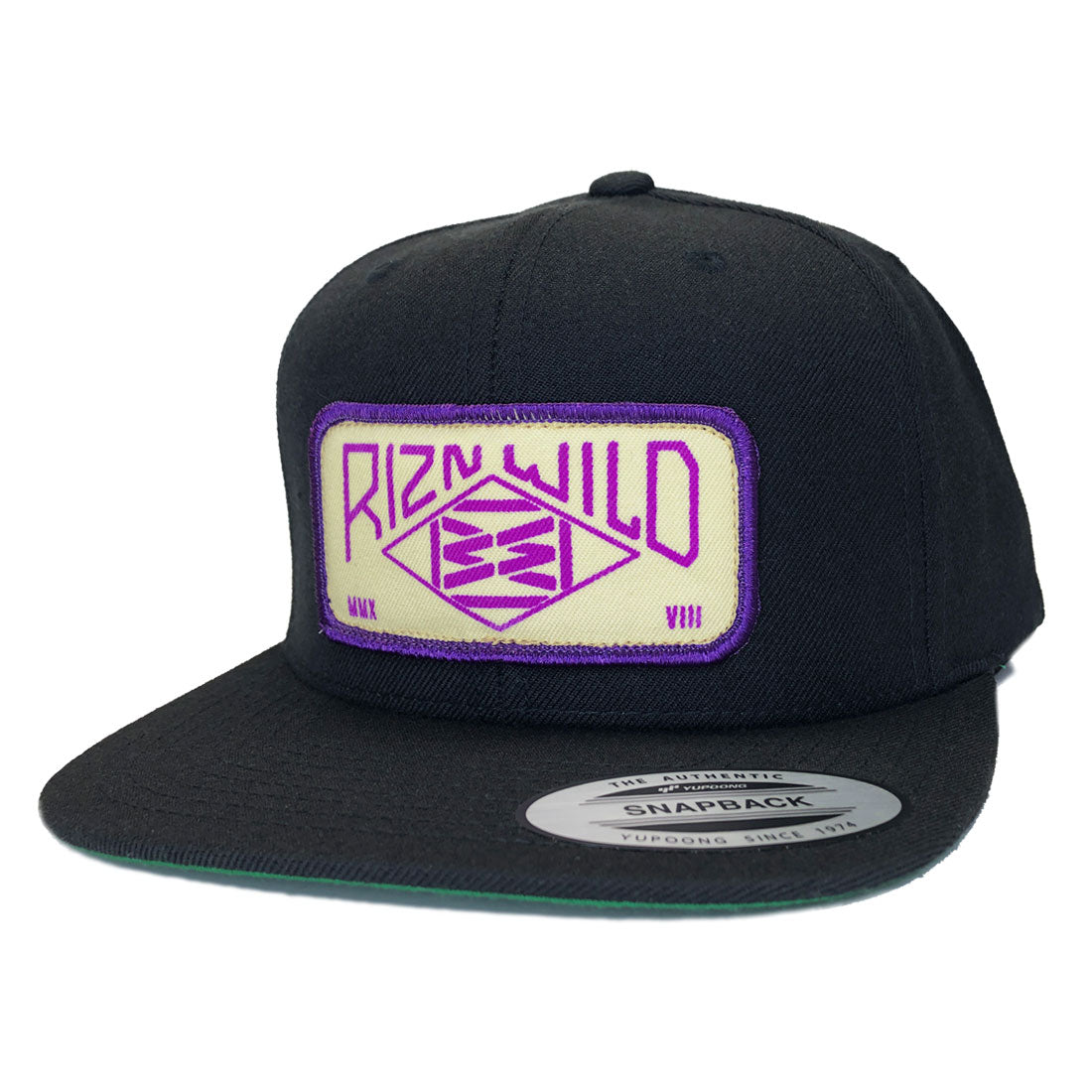 RANGE FLEX FIT FLAT BILL SNAPBACK HAT IN BLACK/PURPLE