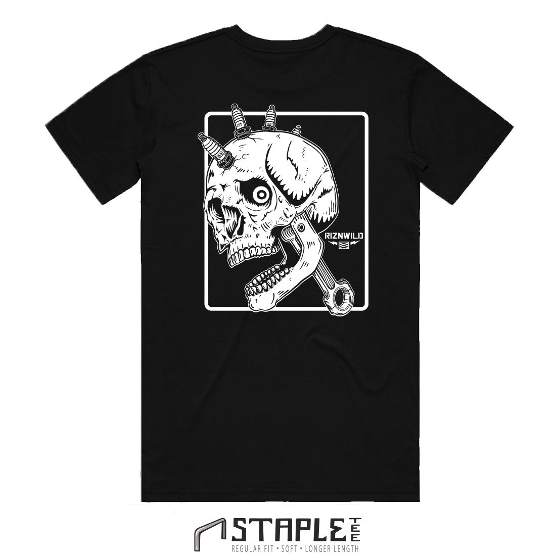 MOTO HEAD MENS STAPLE TEE IN BLACK