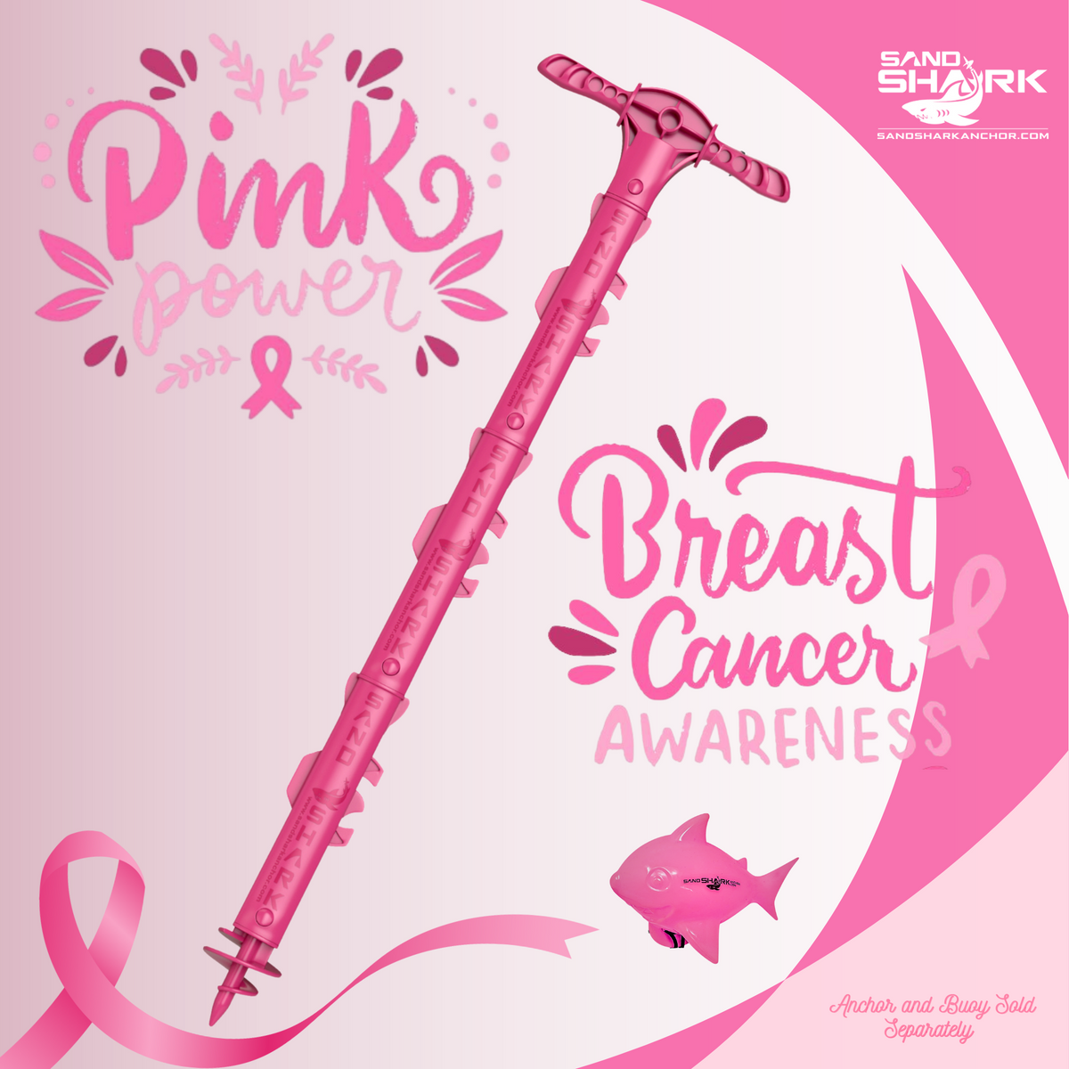 Sport Anchor - Shallow Water Anchor Pole for Boats and PWC. Easy Storage, High-Strength ABS (4&#39; tall)