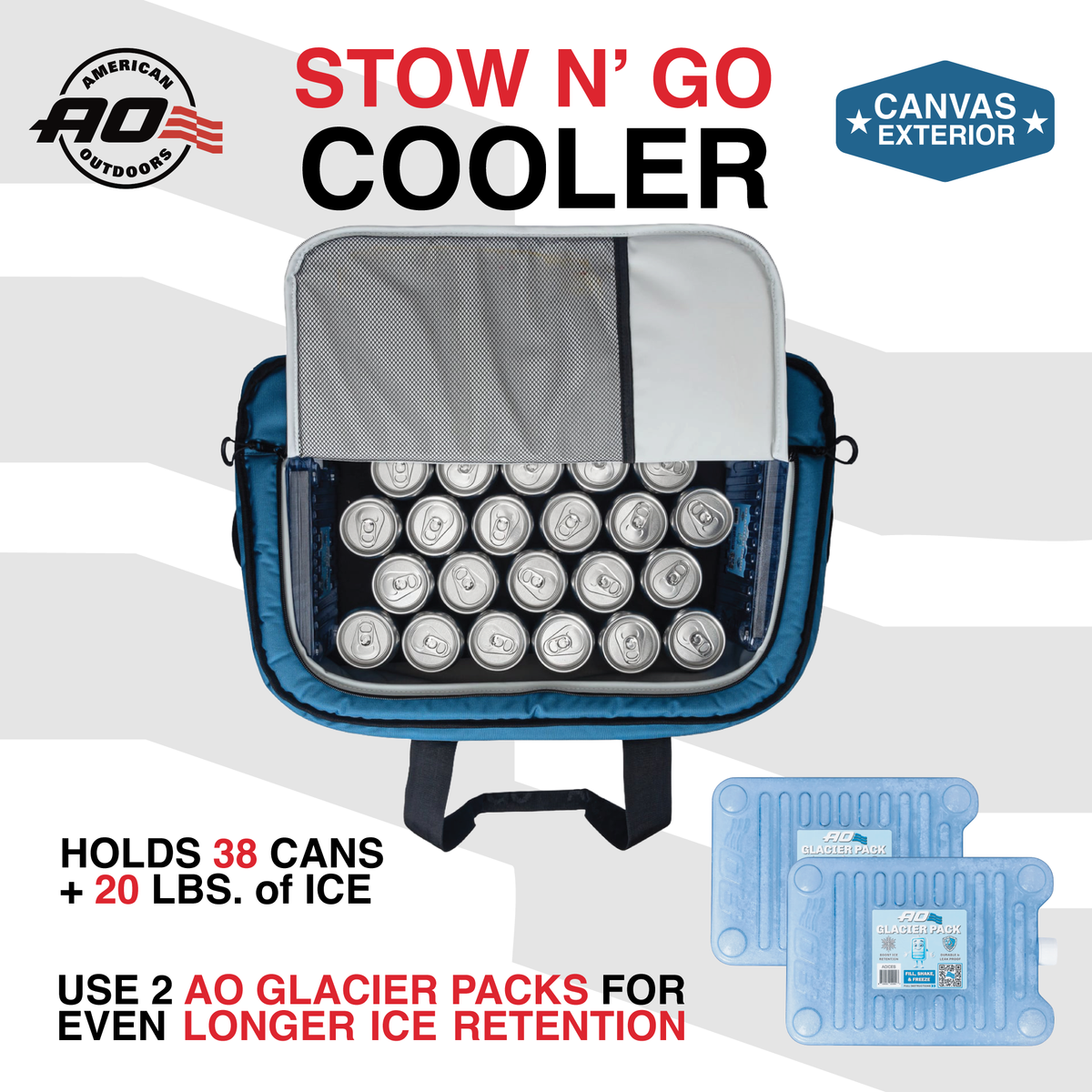 Stow-N-Go Canvas 38 Can Cooler - Ocean