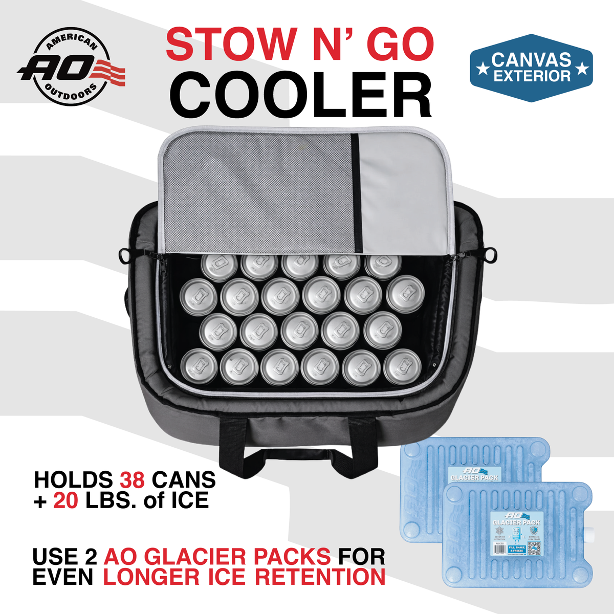Stow-N-Go Canvas 38 Can Cooler - Smoke