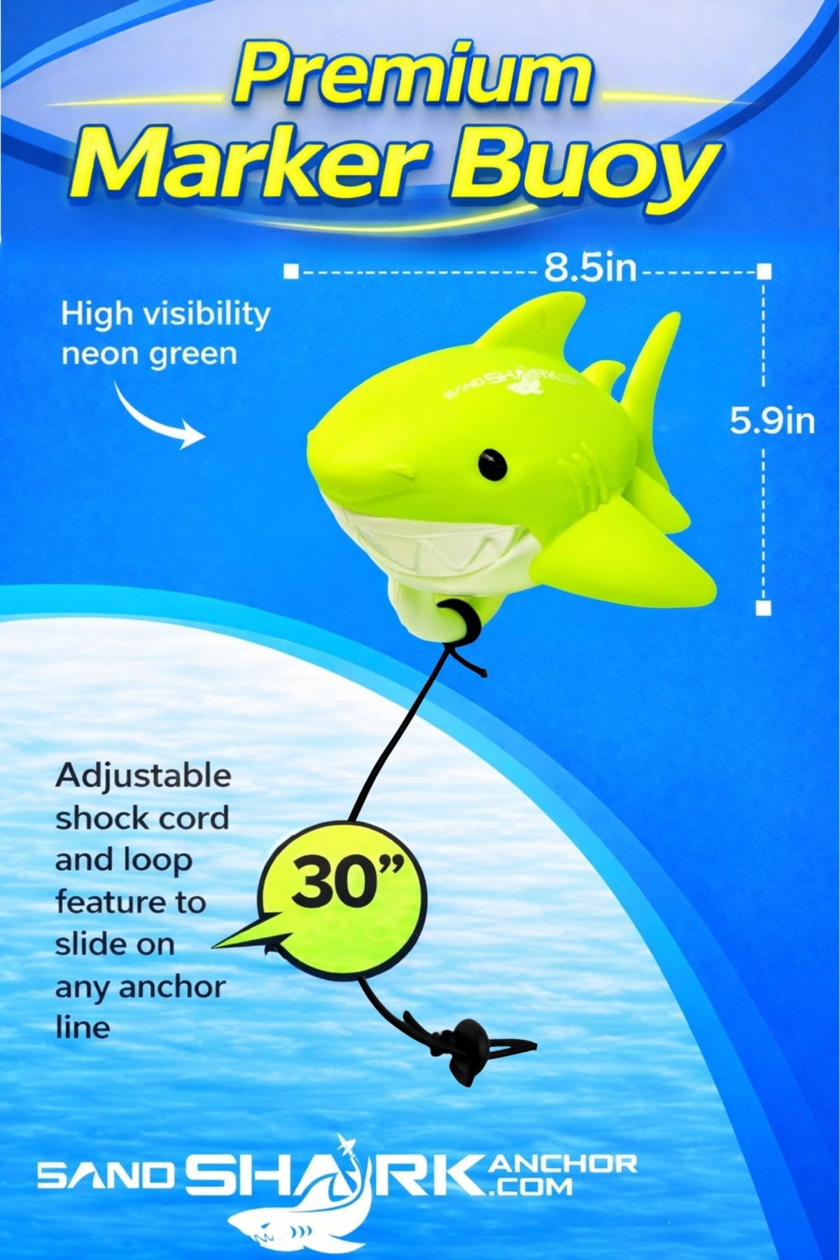 Shark-Shaped 2 Tone Floating Anchor Marker Buoy