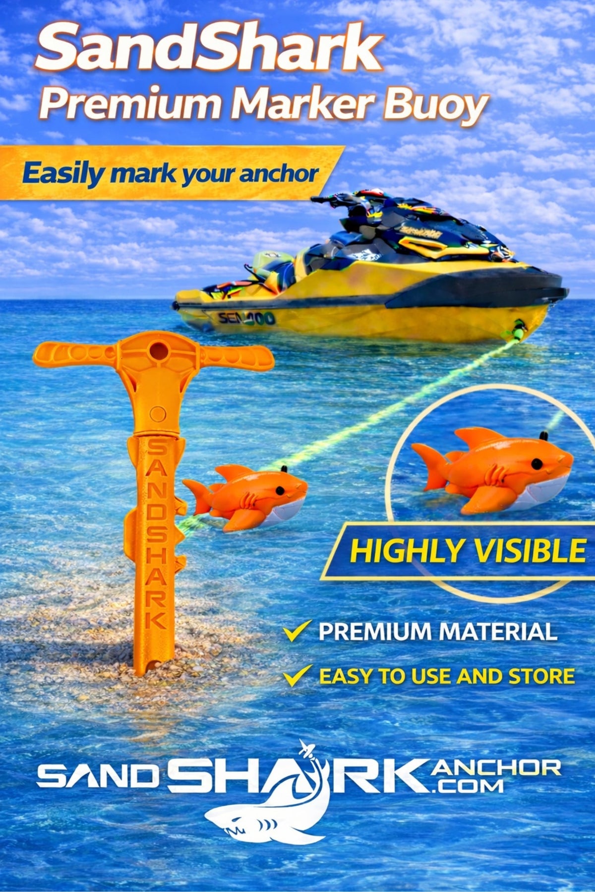 Shark-Shaped 2 Tone Floating Anchor Marker Buoy