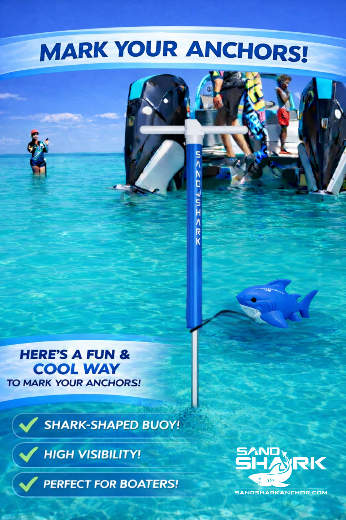 Shark-Shaped 2 Tone Floating Anchor Marker Buoy