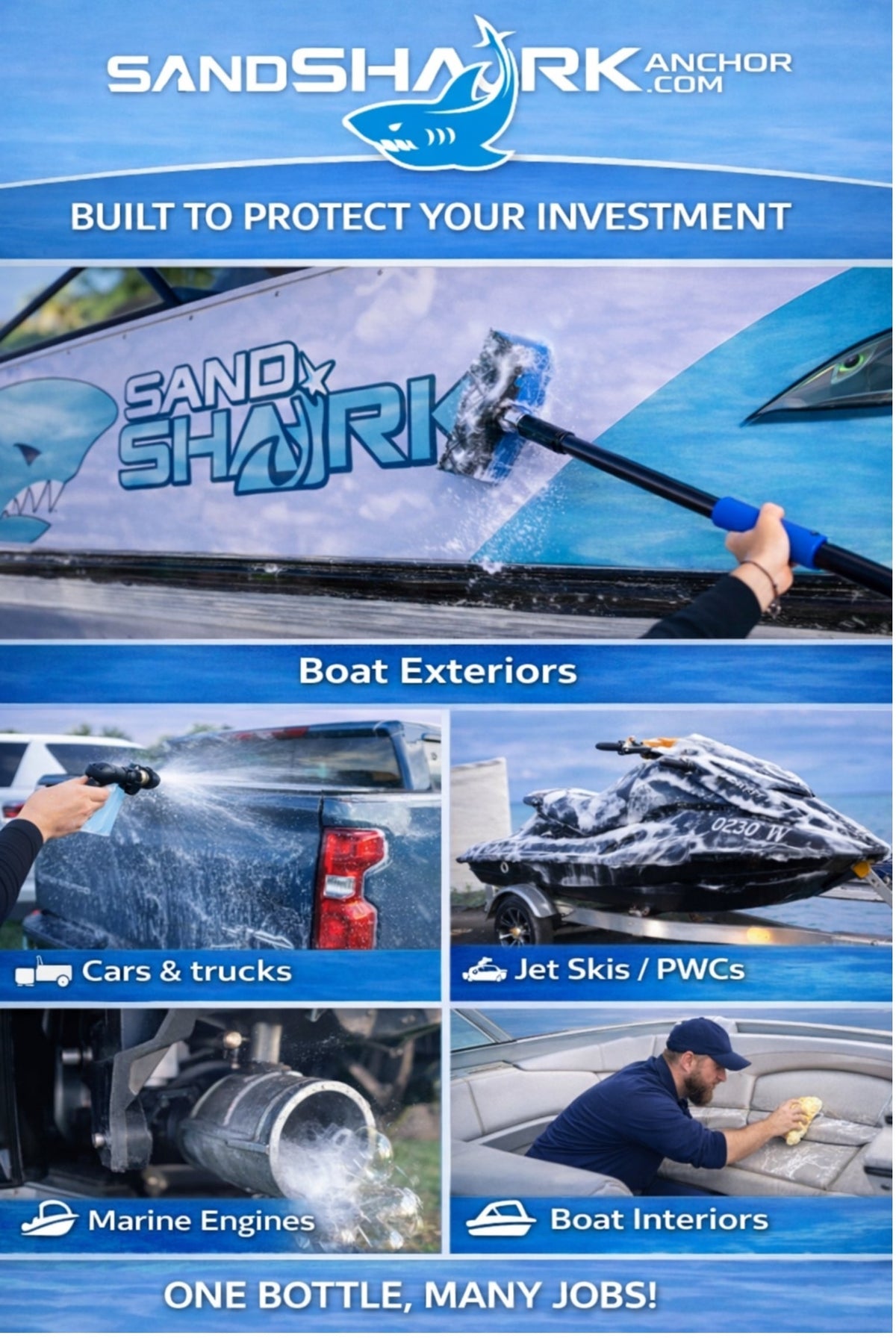 2-in-1 Boat Salt Wash &amp; Engine Flush Boat Cleaner - 32oz