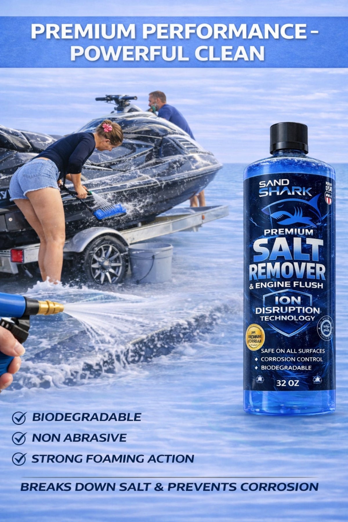 2-in-1 Boat Salt Wash &amp; Engine Flush Boat Cleaner - 32oz