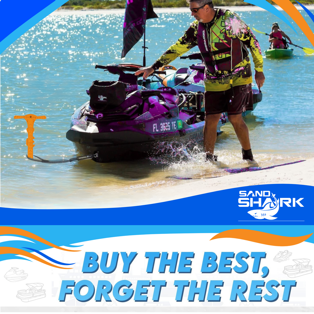 Sport Anchor - Shallow Water Anchor Pole for Boats and PWC. Easy Storage, High-Strength ABS (4&#39; tall)