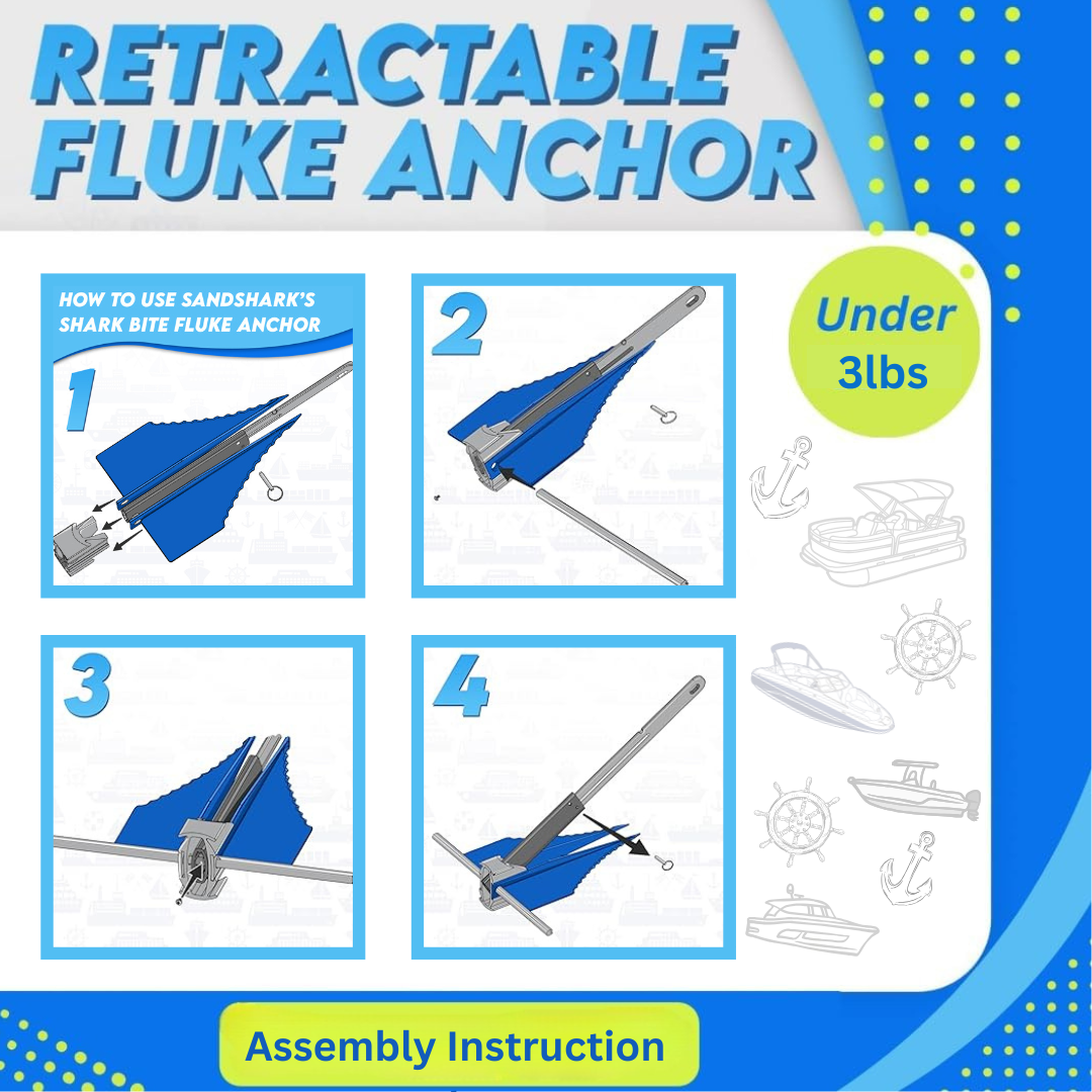 Fluke Anchor by Sandshark – Premium Anchor for Boats &amp; Pontoons