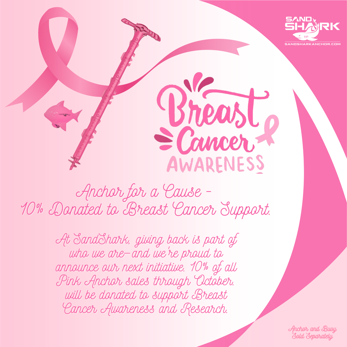 Sport Anchor - Shallow Water Anchor Pole for Boats and PWC. Easy Storage, High-Strength ABS (4&#39; tall)