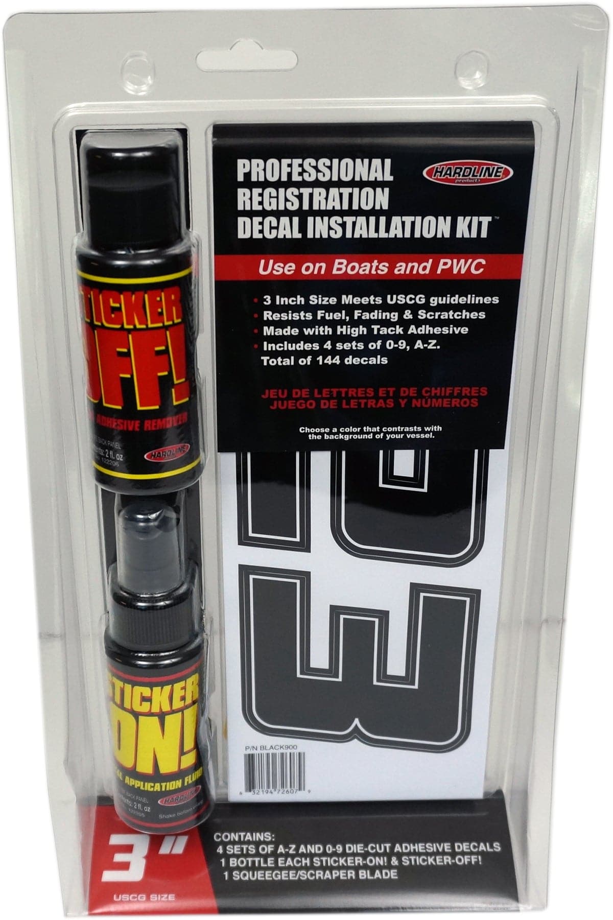 Hardline Professional Registration Decal Installation Kit 900 Series-Black