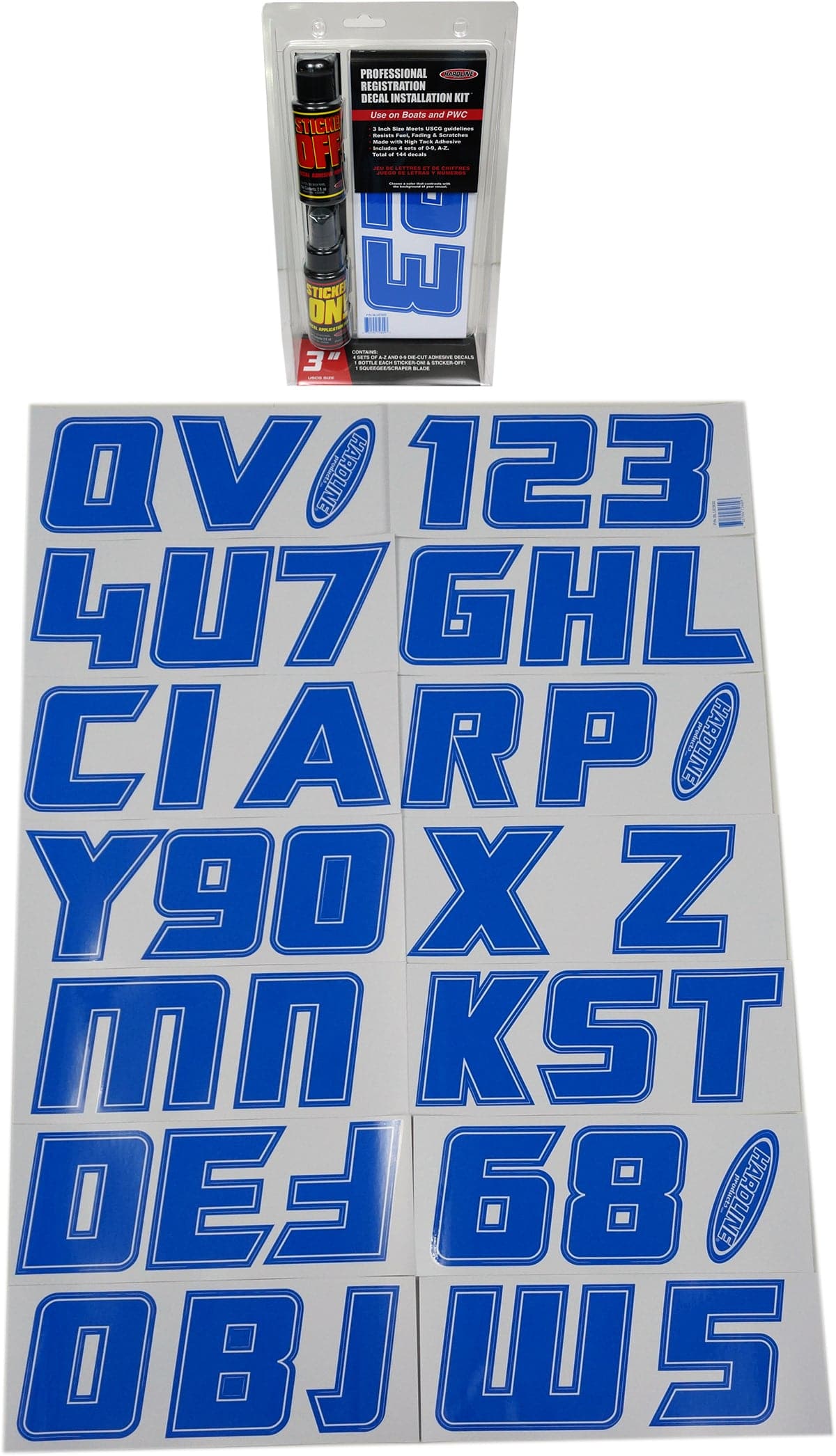 Hardline Professional Registration Decal Installation Kit 900 Series-Blue