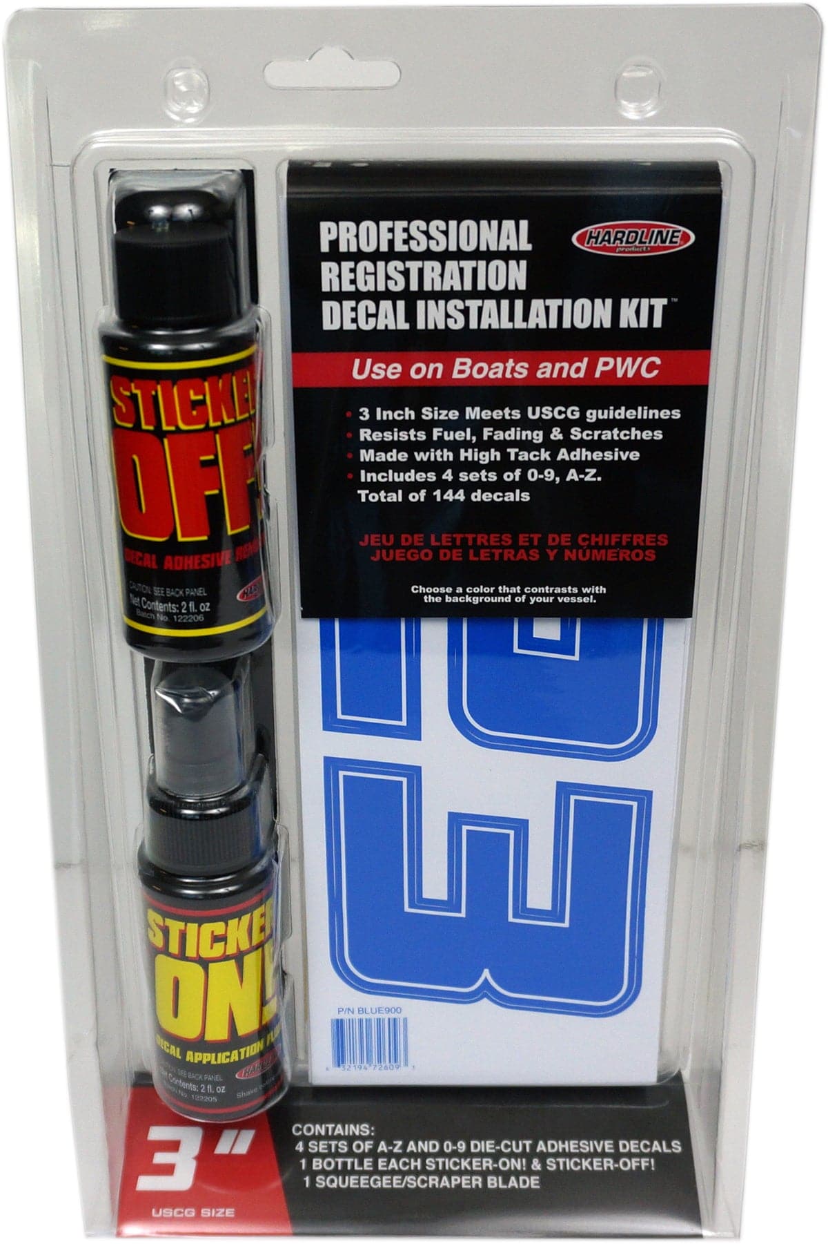 Hardline Professional Registration Decal Installation Kit 900 Series-Blue