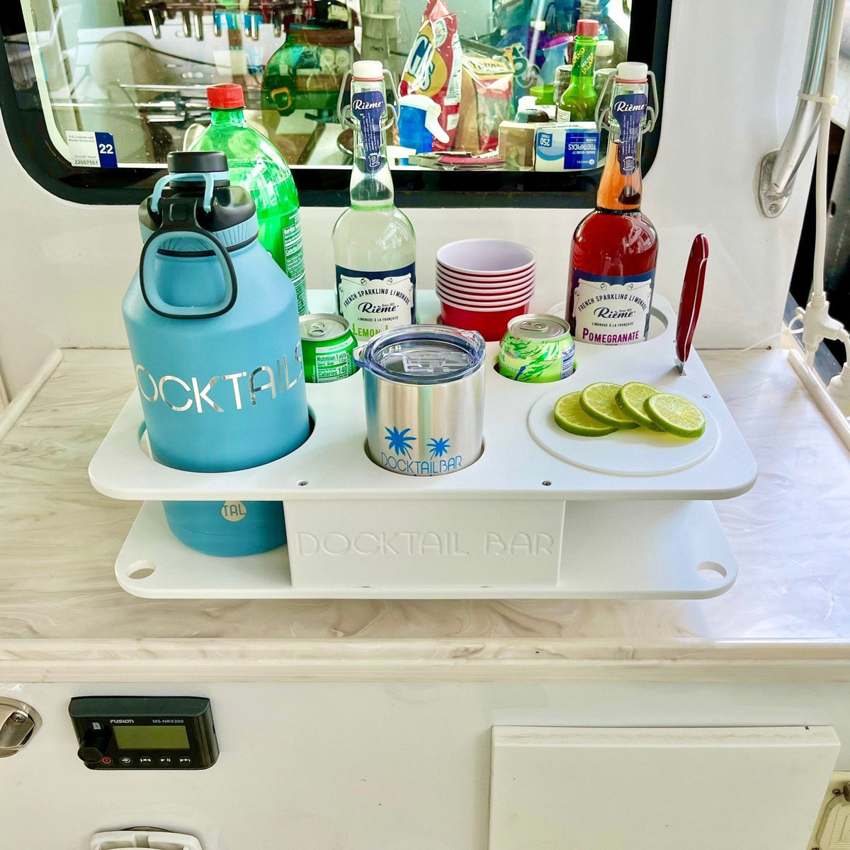 Docktail Boat Table Caddy with 2 SeaSucker Vacuum Mounts - Choose Your Color