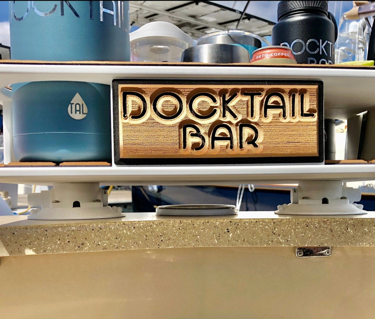 Docktail Boat Table Caddy with 2 SeaSucker Vacuum Mounts - Choose Your Color