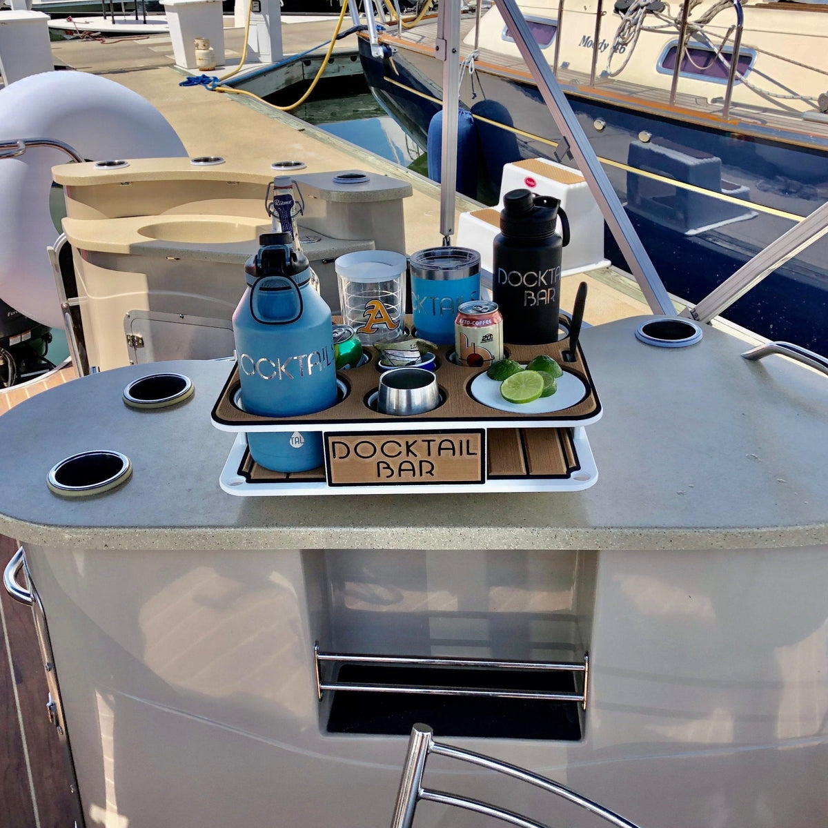 Docktail Boat Table Caddy with 2 SeaSucker Vacuum Mounts - Choose Your Color