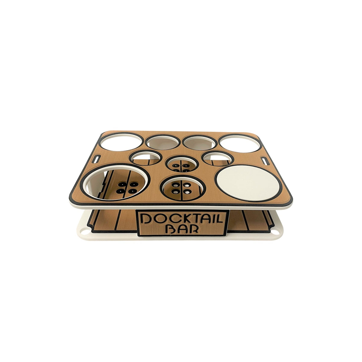 Docktail Boat Table Caddy with Pontoon Boat Rail Mount