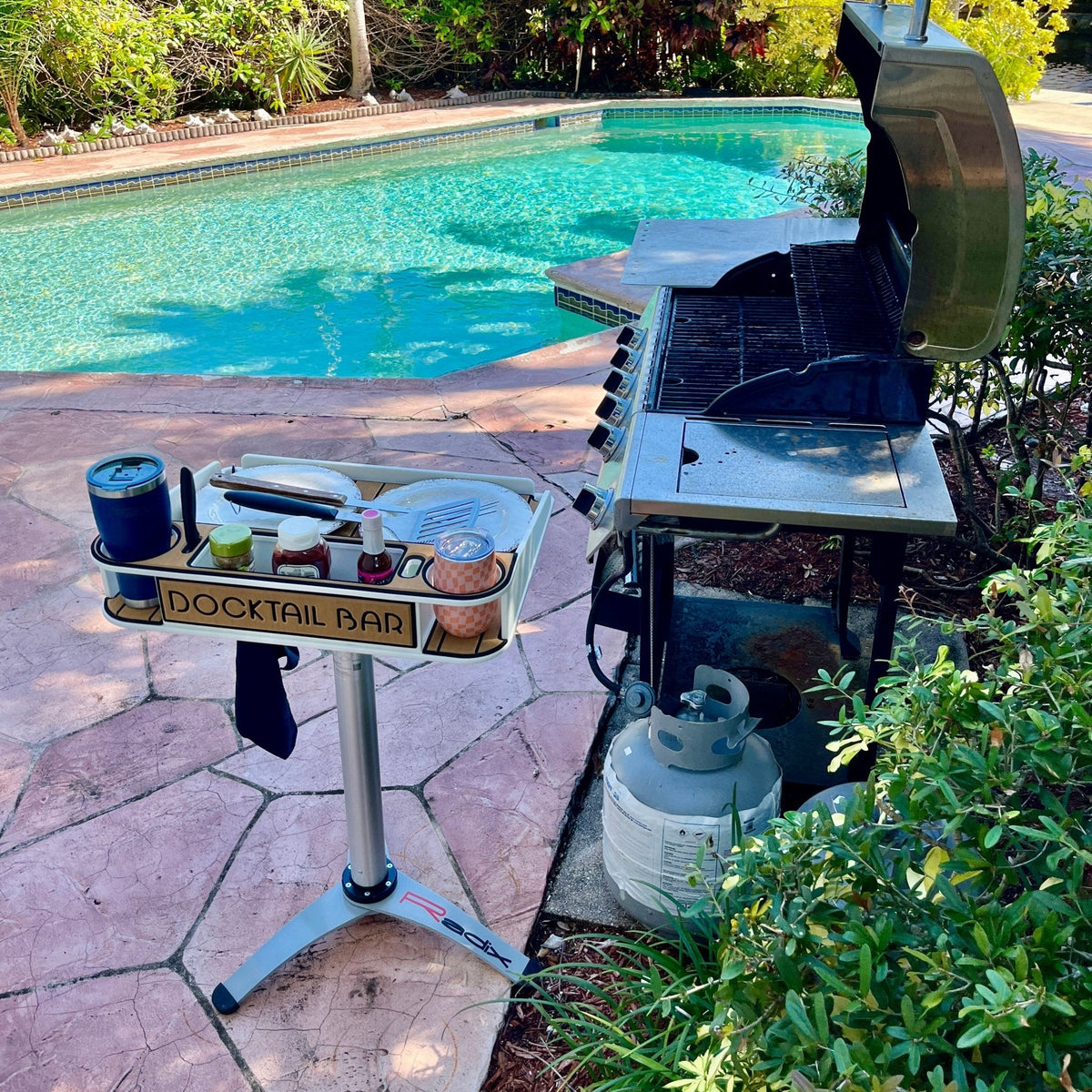 Docktail Boondocking Table - For Camping, RV's, Tailgating, Poolside, and Grill Prep