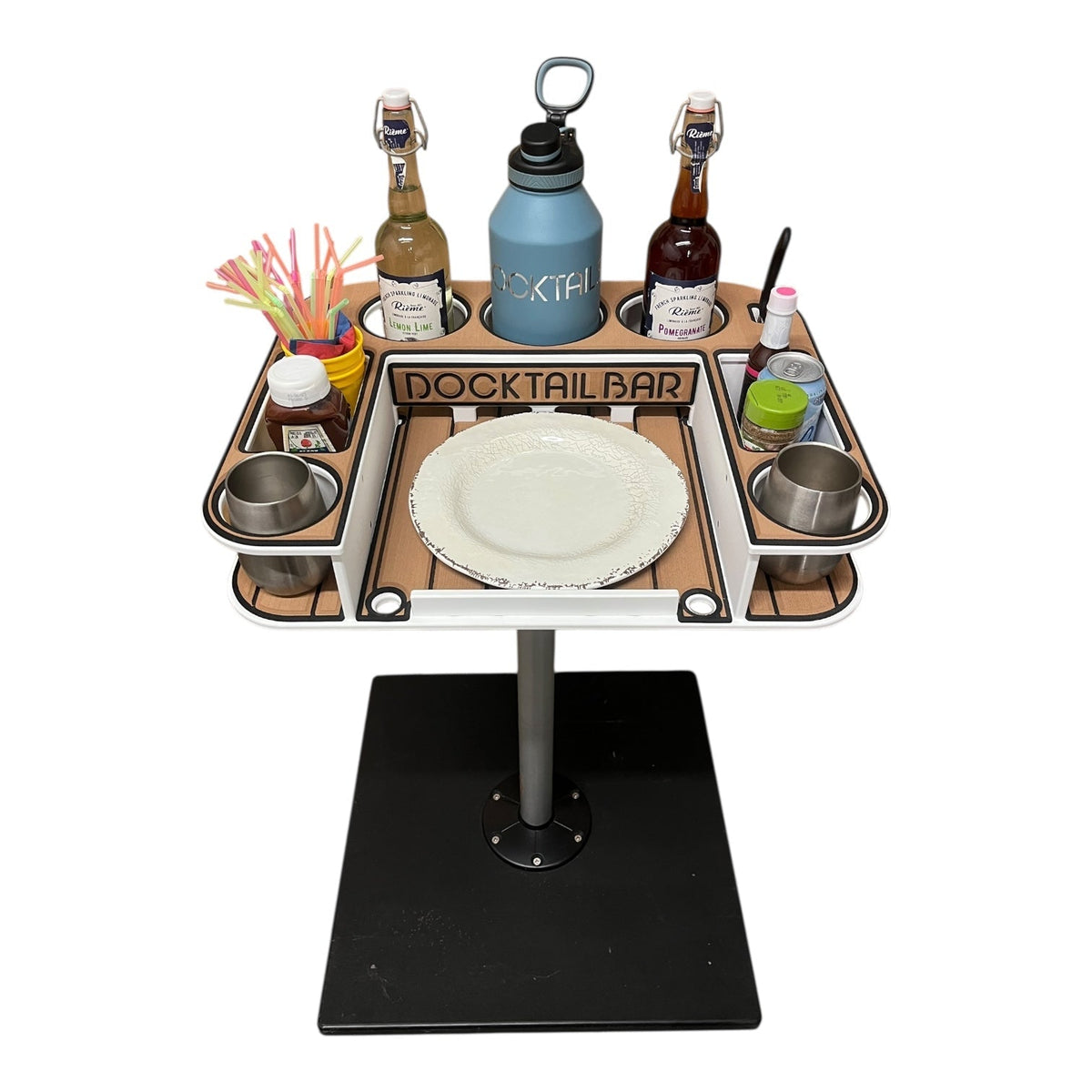 Docktail Butler Boat Table with Pedestal Table Attachment Options