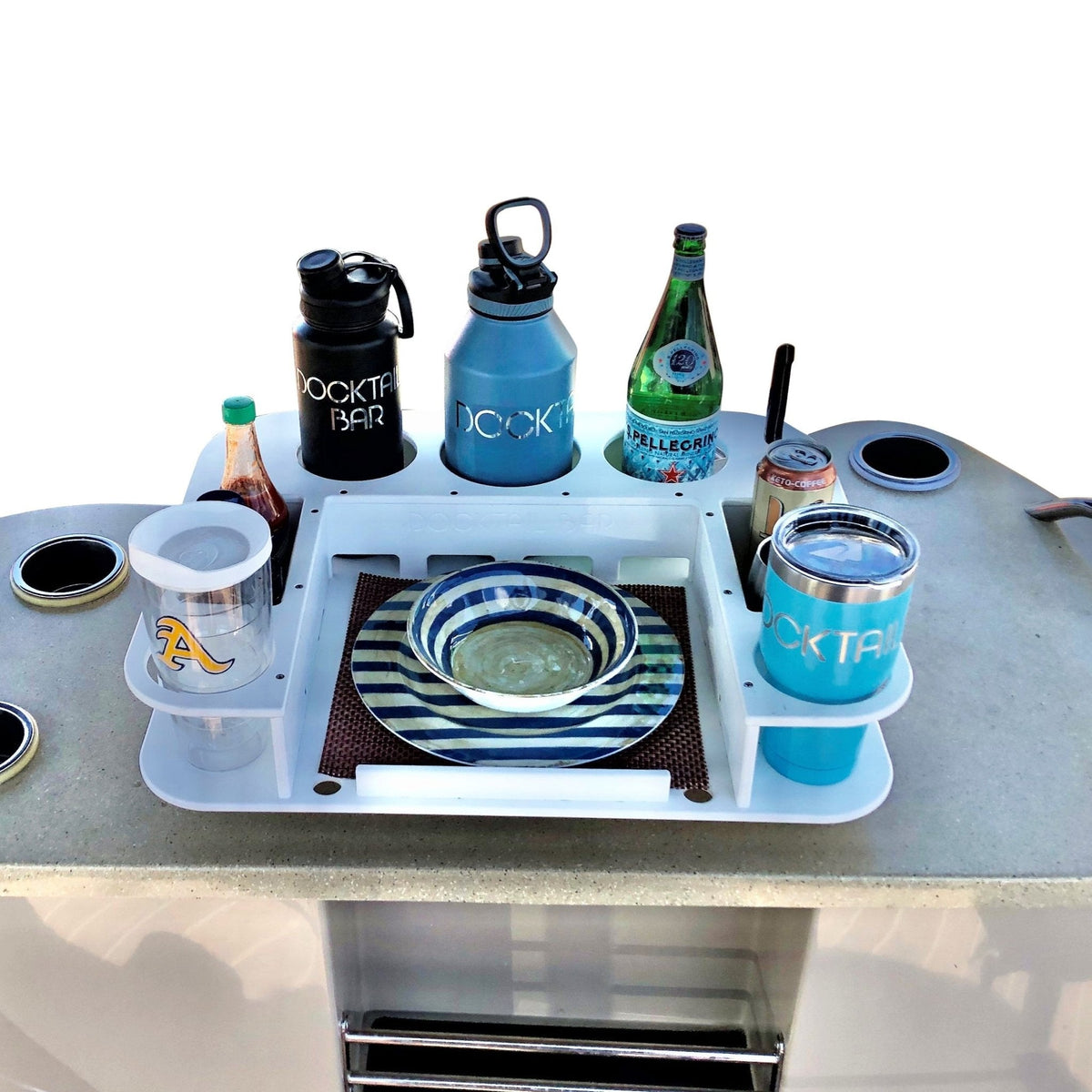 Docktail Butler Boat Table with 2 SeaSucker Vacuum Mounts - Perfect for Smooth Flat Surface Locations