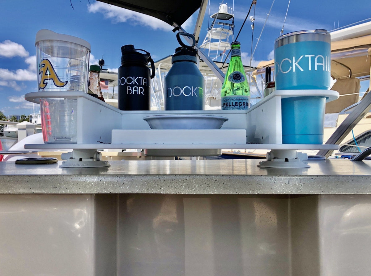Docktail Butler Boat Table with 2 SeaSucker Vacuum Mounts - Perfect for Smooth Flat Surface Locations