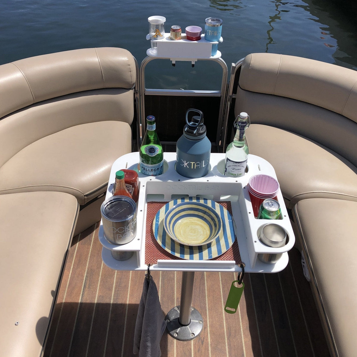 Docktail Butler Boat Table with Pedestal Table Attachment Options
