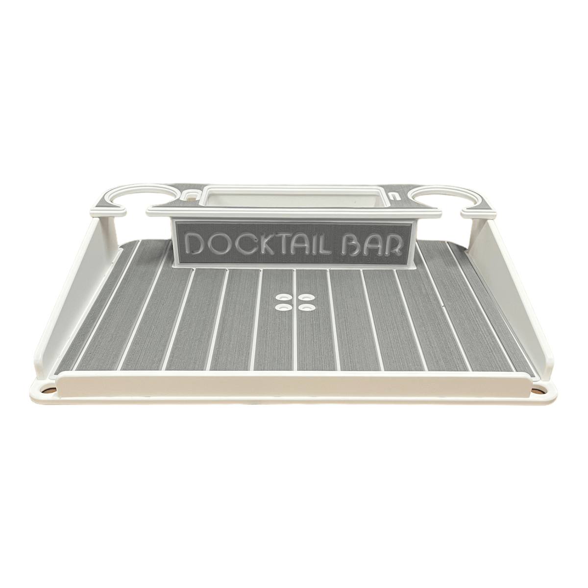 Docktail Utility Boat Table with Pontoon Boat Rail Mount