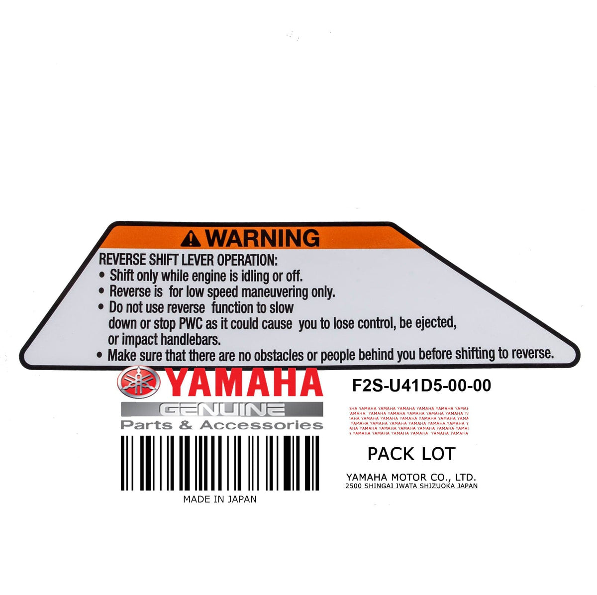 F2S-U41D5-00-00 LABEL WARNING SHI