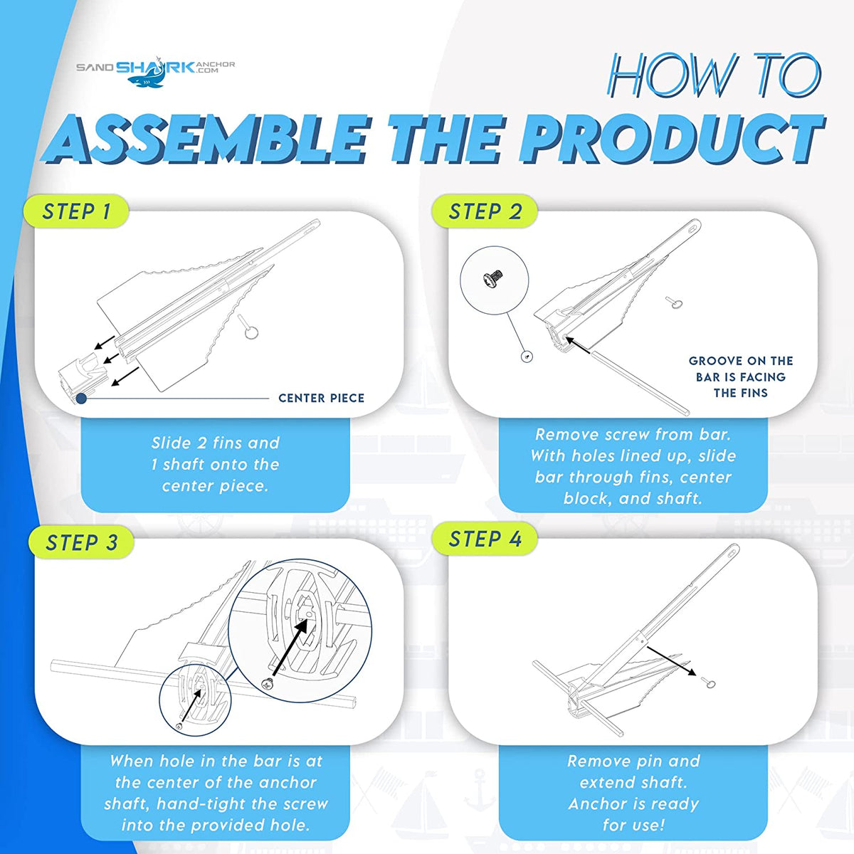 Fluke Anchor by Sandshark – Premium Anchor for Boats &amp; Pontoons