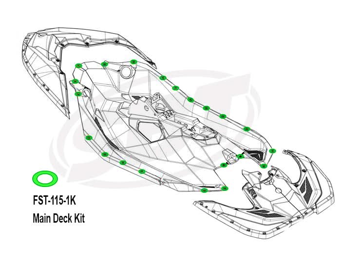 SBT Stainless Steel Oval Washer Kit compatible with Sea-Doo 291003880 Trixx 3Up, 2Up, GTI 90