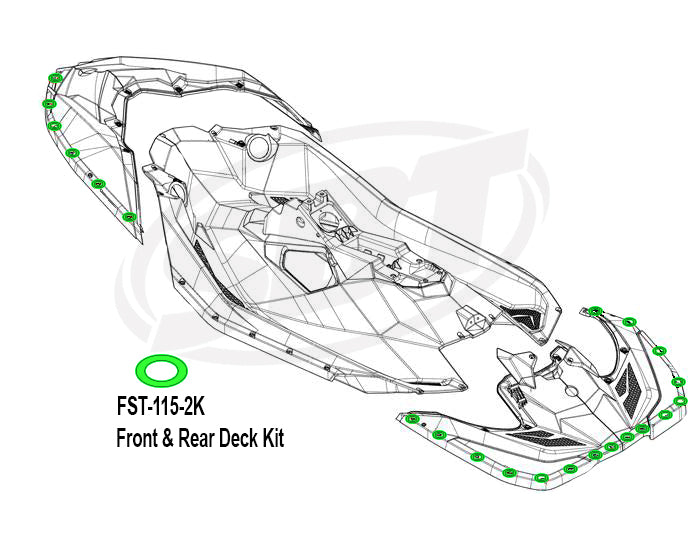 SBT Stainless Steel Oval Washer Kit compatible with Sea-Doo 291003880 Trixx 3Up, Trixx 2Up, GTI