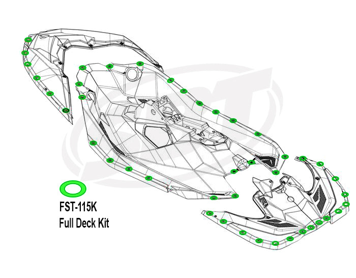 SBT Stainless Steel Oval Washer Kit compatible with Sea-Doo 291003880 Trixx 3Up, Trixx 2Up, GTI