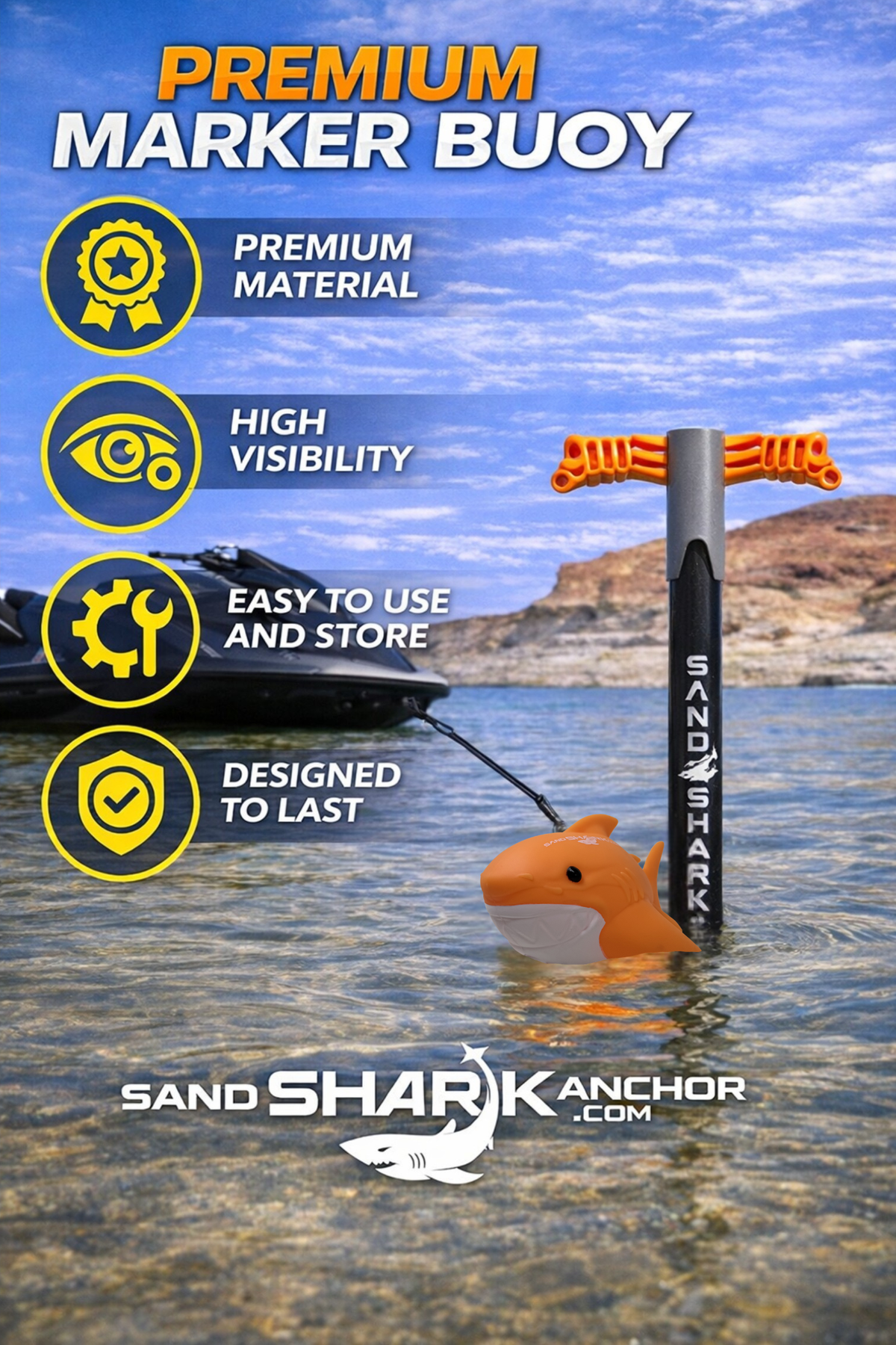 Shark-Shaped 2 Tone Floating Anchor Marker Buoy