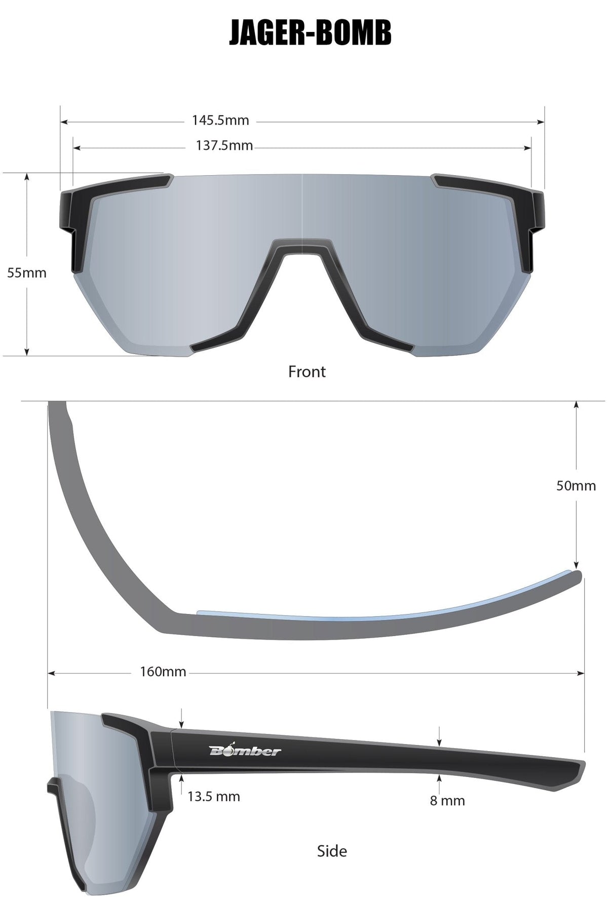 JAGER Bomb Safety - Green Mirror Polarized Crystal
