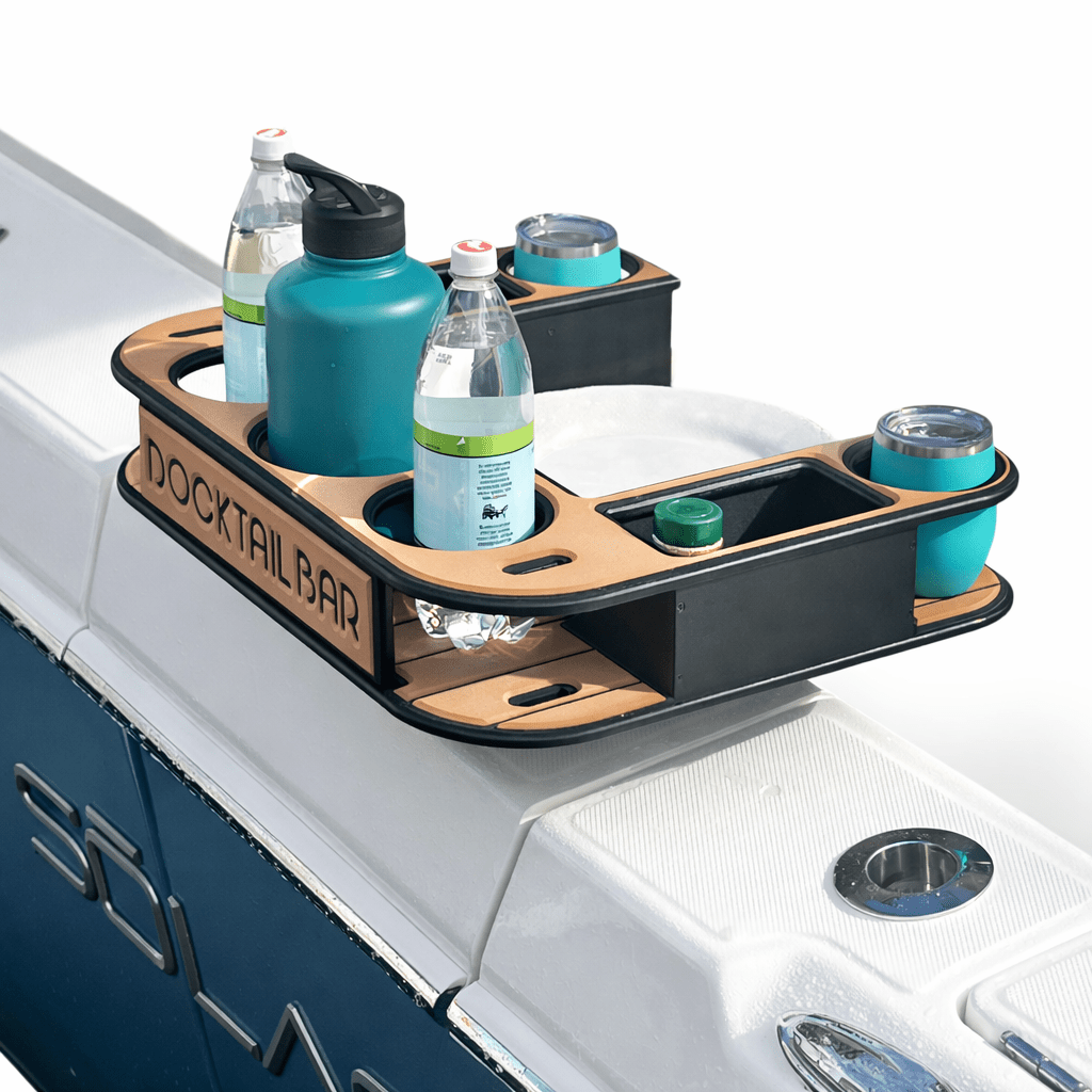 Midnight Series - Docktail Butler Boat Table - Choose Your Mount, Color &amp; Custom Name