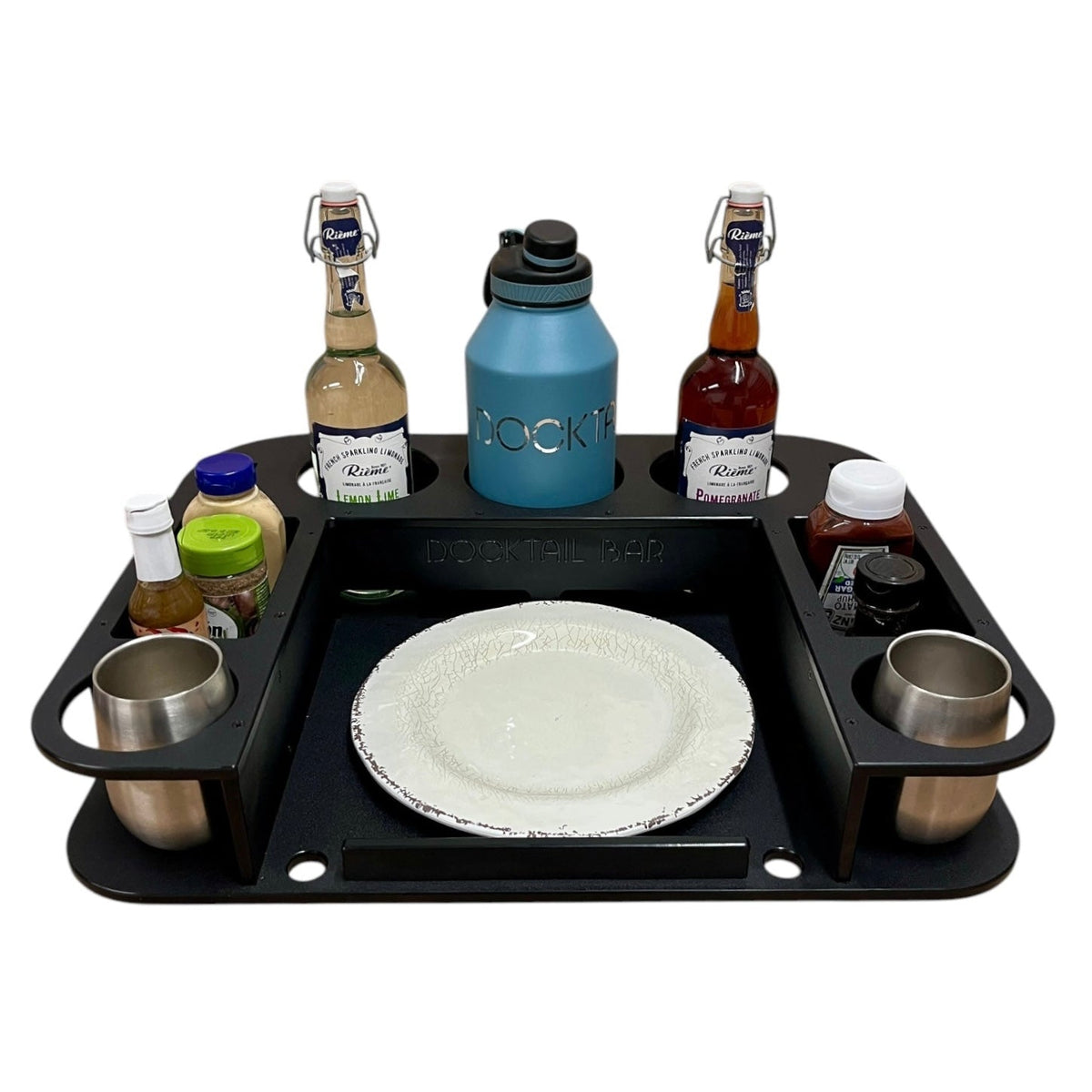 Midnight Series - Docktail Butler Boat Table - Choose Your Mount, Color &amp; Custom Name