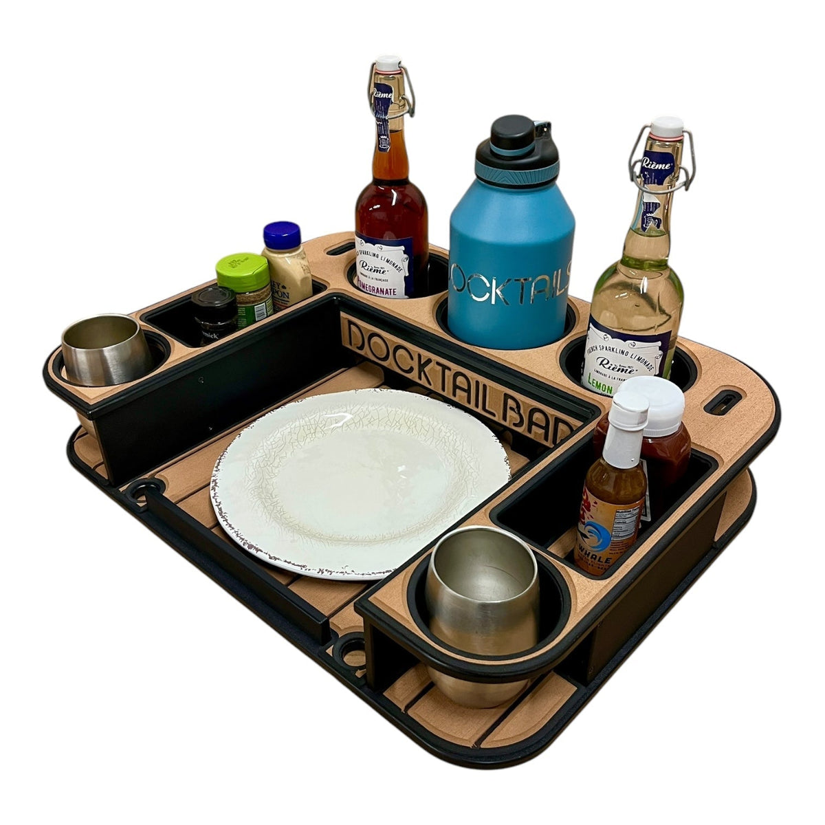 Midnight Series - Docktail Butler Boat Table - Choose Your Mount, Color &amp; Custom Name