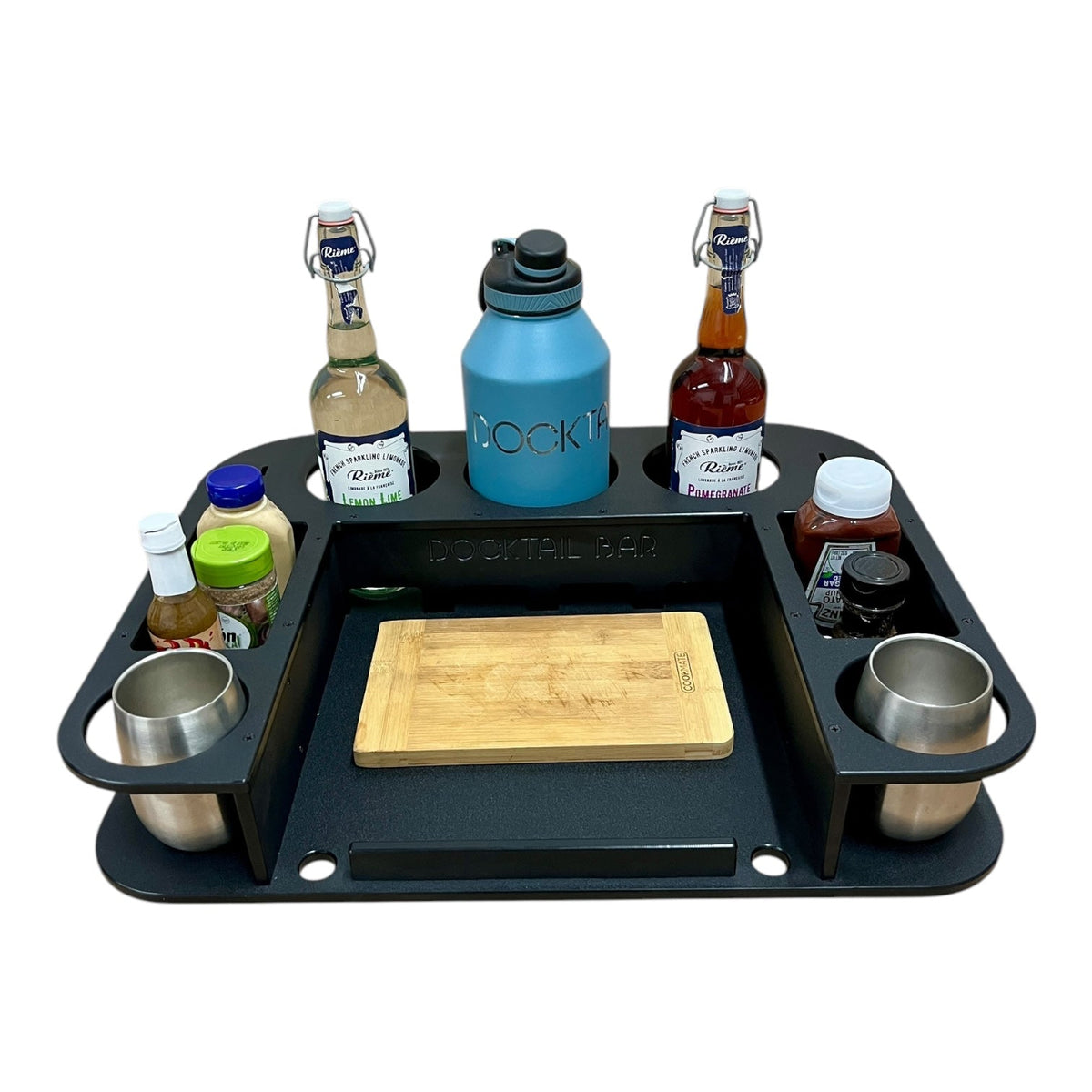 Midnight Series - Docktail Butler Boat Table - Choose Your Mount, Color &amp; Custom Name