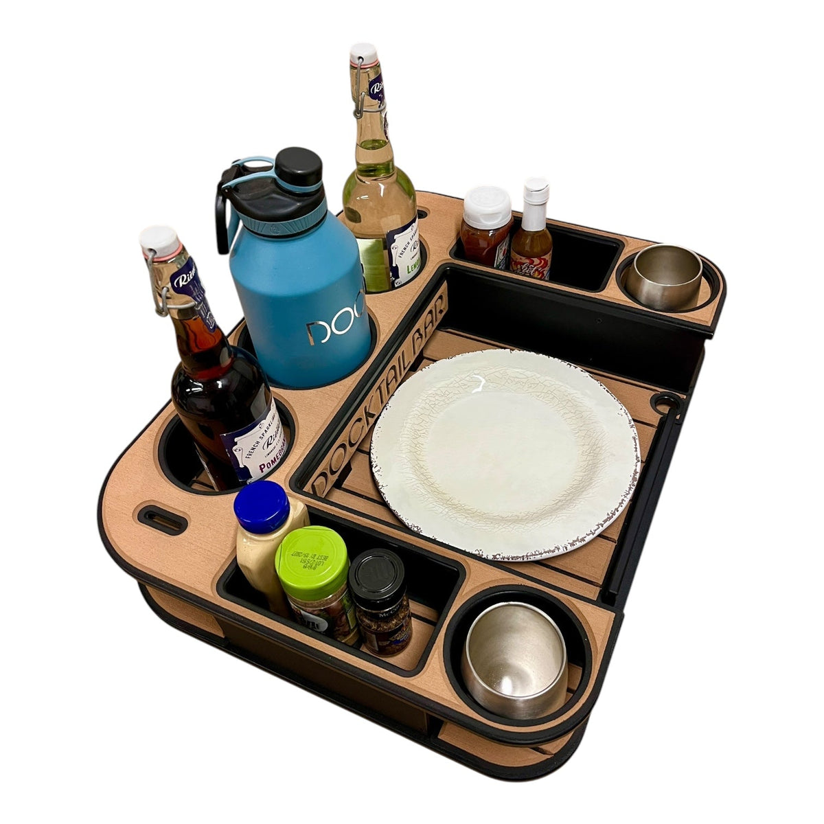 Midnight Series - Docktail Butler Boat Table - Choose Your Mount, Color &amp; Custom Name