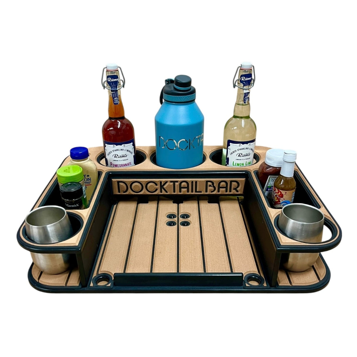 Midnight Series - Docktail Butler Boat Table - Choose Your Mount, Color &amp; Custom Name