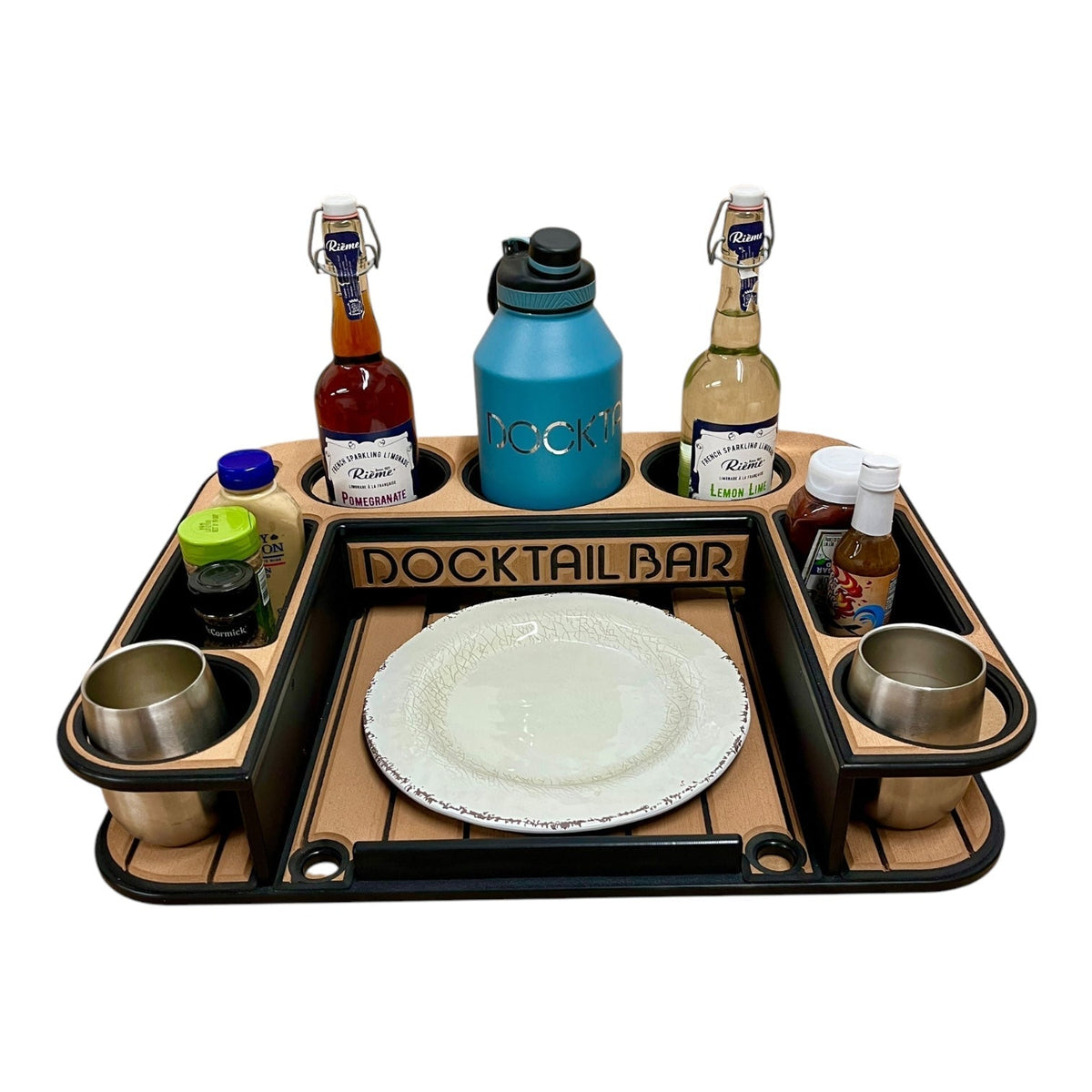Midnight Series - Docktail Butler Boat Table - Choose Your Mount, Color &amp; Custom Name