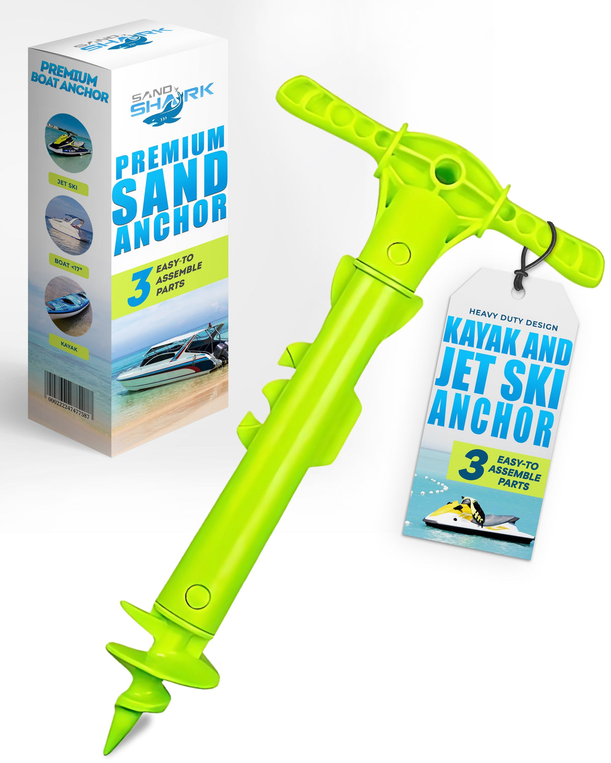 Sport Anchor - Shallow Water Anchor Pole for Boats and PWC. Easy Storage, High-Strength ABS (4&#39; tall)