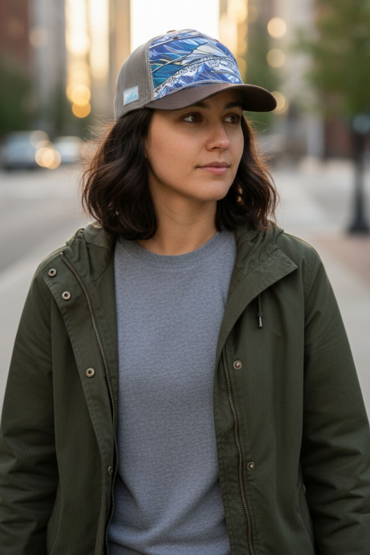 Rainbow Ridge Abstract Trucker Hat