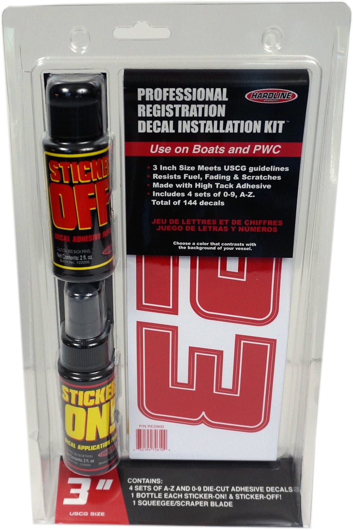 Hardline Professional Registration Decal Installation Kit 900 Series-Red