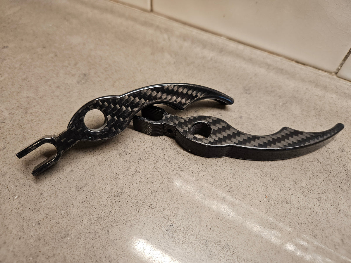 Billet Carbon Fiber Seadoo IBR Throttle &amp; Brake/Reverse Levers Upgrade Trigger Set 2