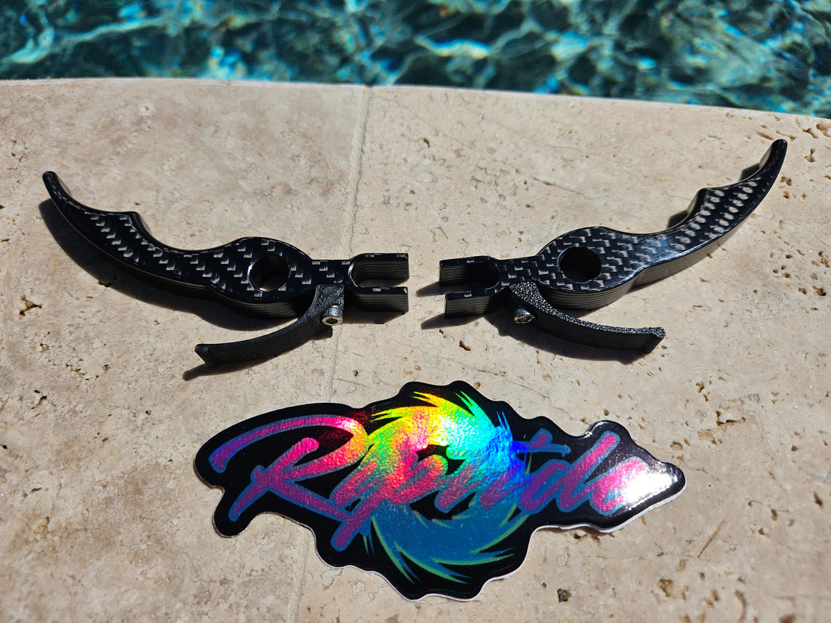 Billet Carbon Fiber Seadoo IBR Throttle &amp; Brake/Reverse Levers Upgrade Trigger Set 2