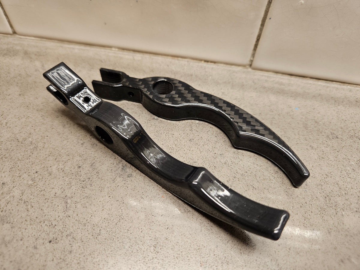 Billet Carbon Fiber Seadoo IBR Throttle &amp; Brake/Reverse Levers Upgrade Trigger Set 2