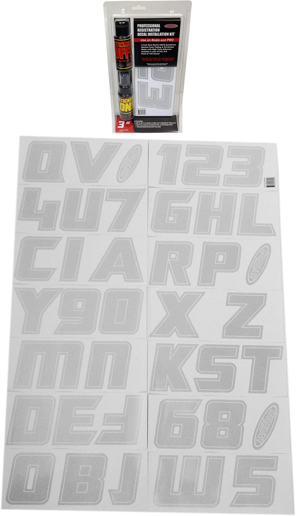 Hardline Professional Registration Decal Installation Kit 900 Series-Silver