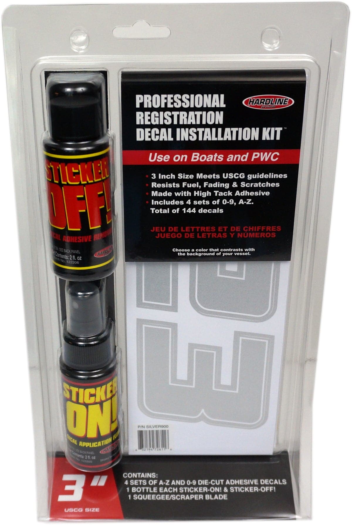 Hardline Professional Registration Decal Installation Kit 900 Series-Silver